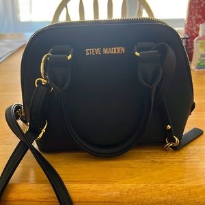 Black Mini Crossbody Purse with Gold Detailing